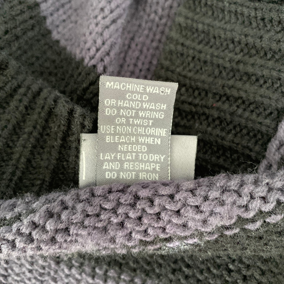 Dots Ladies Black & Gray Striped Knit Open Cardigan Size L - Picture 6 of 7